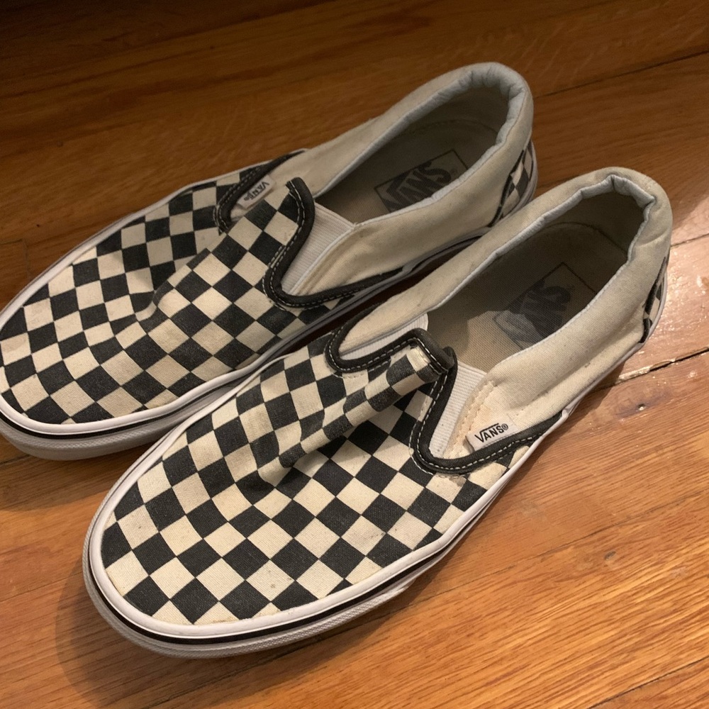 Unisex Black & White Checkered Vans
